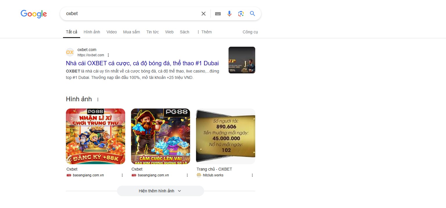 Oxbet uy tín trên Google