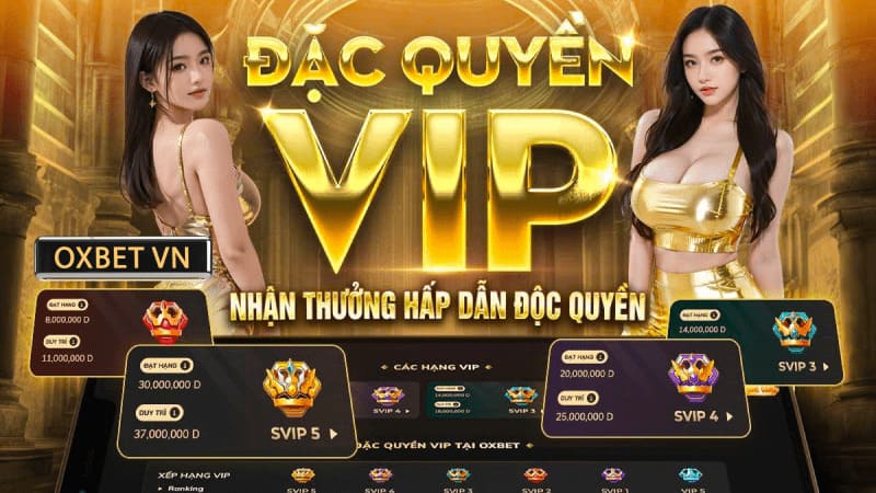 Nhận thưởng hấp dẫn với đặc quyền VIP OXBET